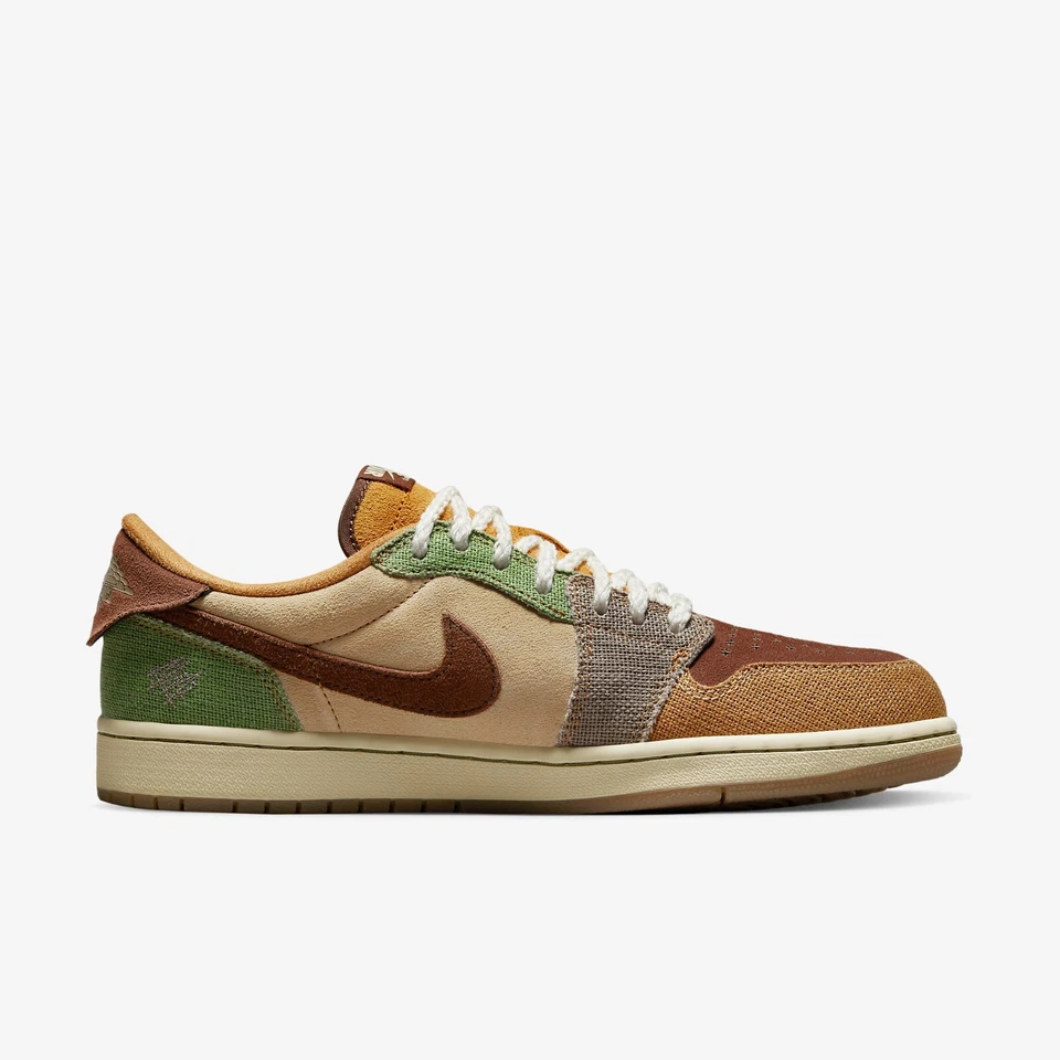 New Nike Jordan 1 x Zion Williamson Low OG Flax and Oil Green (DZ7292-200)